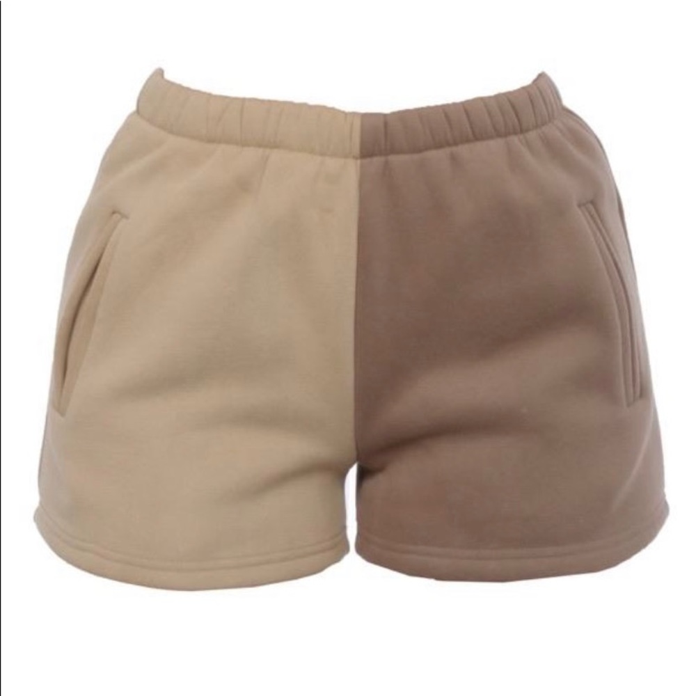 Brown Contrast jogger shorts